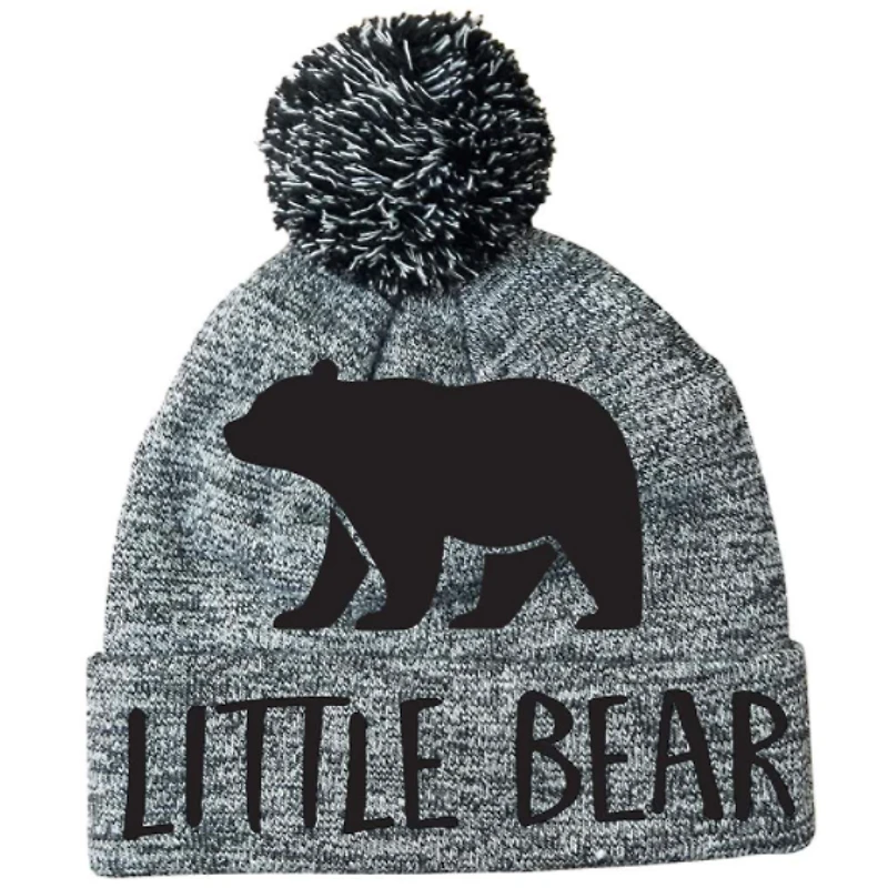 Grey Little Bear Toque w/Pom-Pom