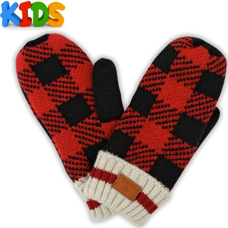 Kids' Plaid Mittens