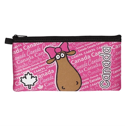 Canada Pink Goofy Moose Pencil Case