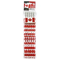 6 Pack of Pencils &amp; Eraser Canada Flag