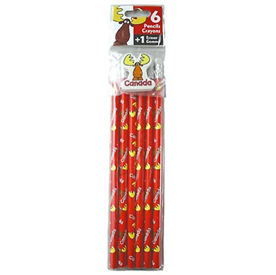 Goofy Moose 6 Pack of Pencils + Erasers