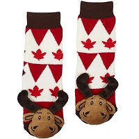 Kids' Maple Leaf Moose Socks