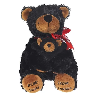 Mini Black Bear & Baby Plush