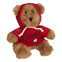 Plush Brown Bear in Canada Hoodie