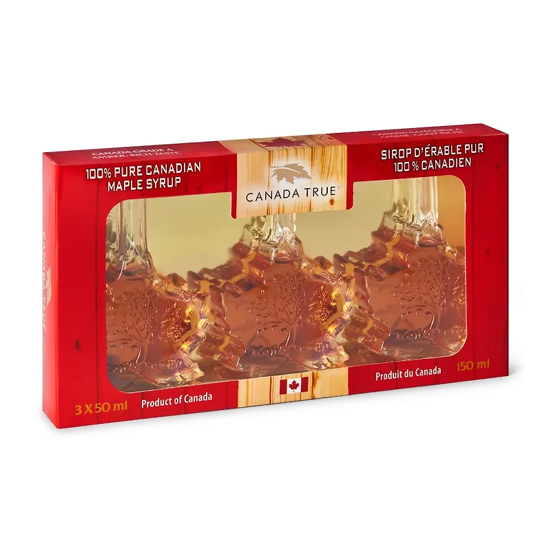 Maple Syrup Leaf Bottle 3pk Box