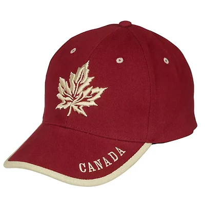 Burgundy Vintage Maple Leaf Baseball Cap