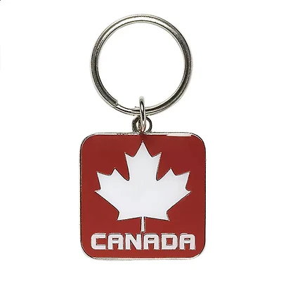 Metal Keychain White Leaf