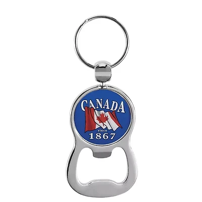 Bottle Opener Waving Flag Keychain