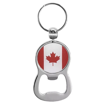 Bottle Opener Canada Flag Keychain