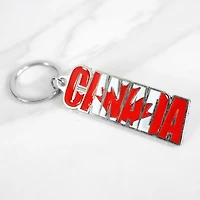 Metal Canada Text Keychain