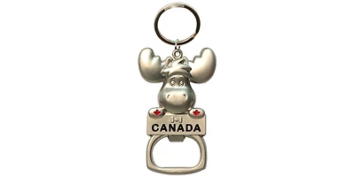 Metal Keychain Bottle Opener Moose