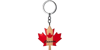 Wooden Maple Leaf Keychain