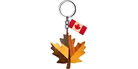 Wooden Multicolour Maple Leaf Keychain