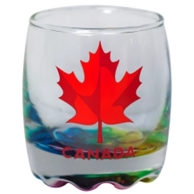 Shot Glass Canada Colourful Maple Leaf