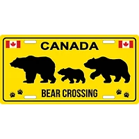 License Plate Bear Crossing