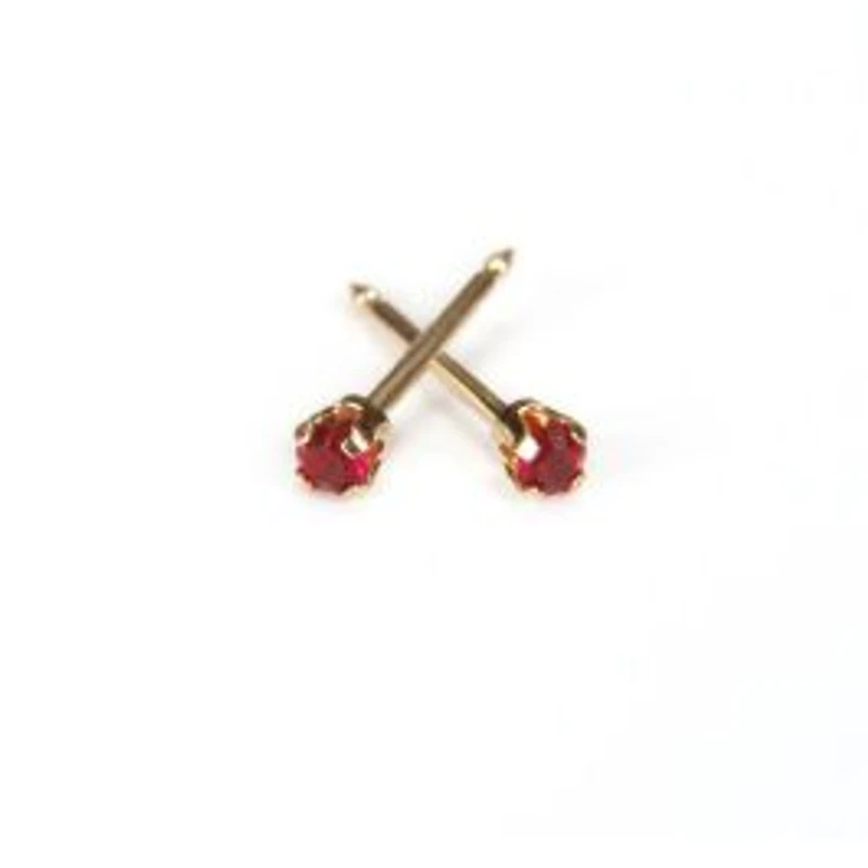 Maquillage Mini Juillet / rubis / or jaune 2 mm. 14k | Faces Cosmétiques