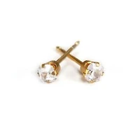 Maquillage Zircon princess cut (square) gold 3mm. 14K | Faces Cosmétiques