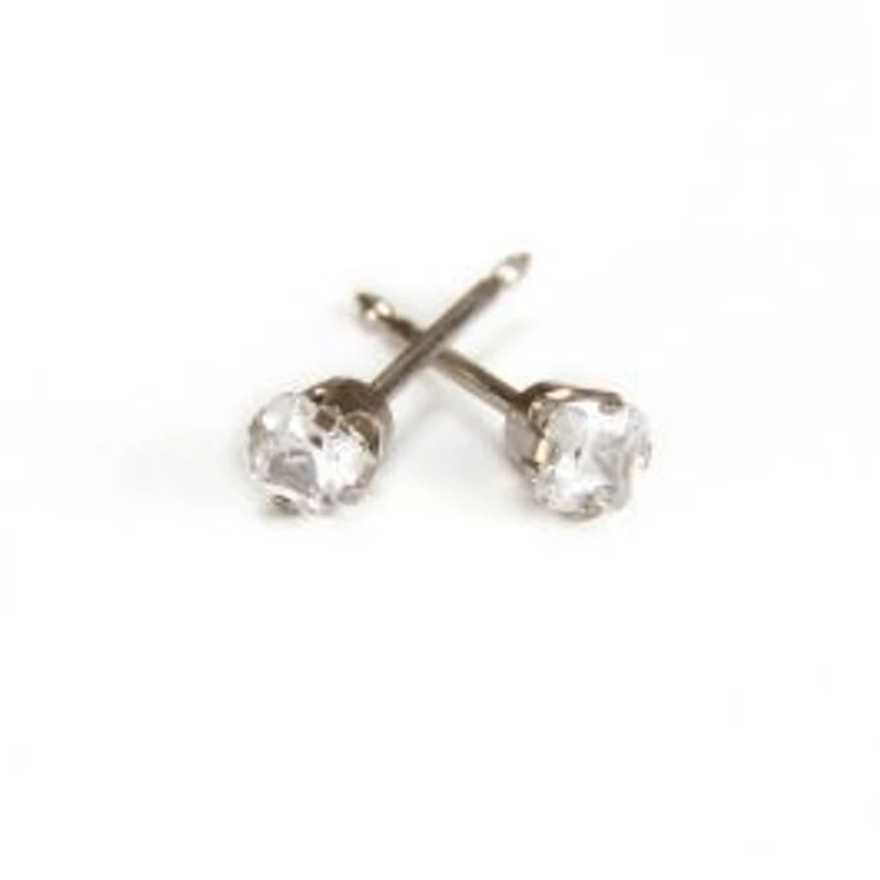 Maquillage Zircon coupe princesse or blanc 3mm. 14K | Faces Cosmétiques