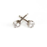 Maquillage Zircon coupe princesse or blanc 3mm. 14K | Faces Cosmétiques