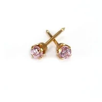 Maquillage Cubic Zirconia pink yellow gold 3mm. 14k | Faces Cosmétiques