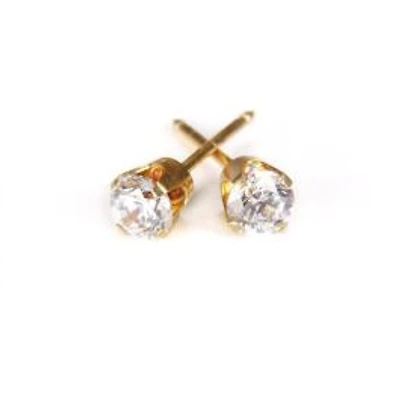Maquillage CZ yellow gold 4mm. 14k | Faces Cosmétiques