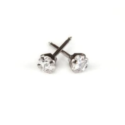 Maquillage Zircon coupe princesse plaqué or blanc 3x3 mm 24K | Faces Cosmétiques