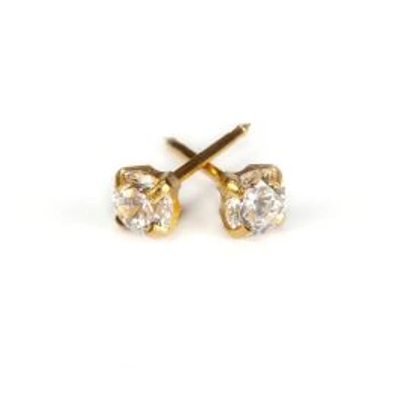 Maquillage Zircon cubique plaqué or jaune 4mm 24K | Faces Cosmétiques