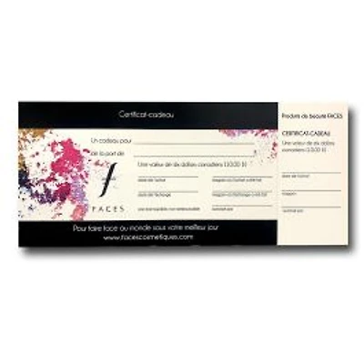 Maquillage Certificat Cadeau $10 | Faces Cosmétiques