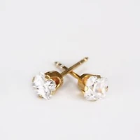 Maquillage Zircon princess cut (square) yellow gold 4mm. 14K | Faces Cosmétiques