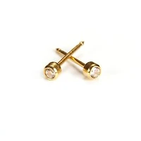 Maquillage Baby CZ Bezel yellow gold 2mm. 14k | Faces Cosmétiques