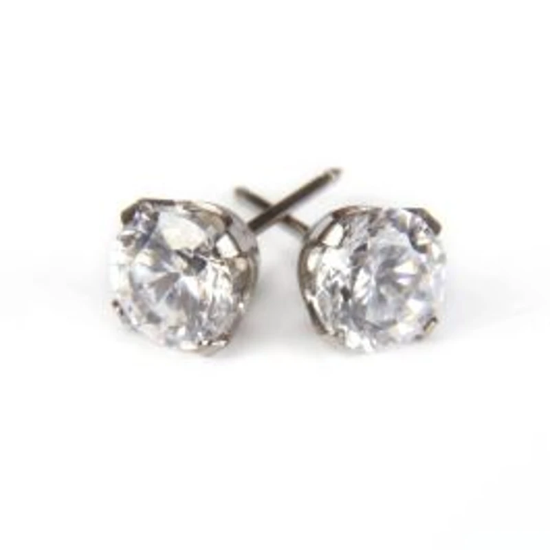 Maquillage Zircon cubique 6 mm plaqué or blanc 24k | Faces Cosmétiques