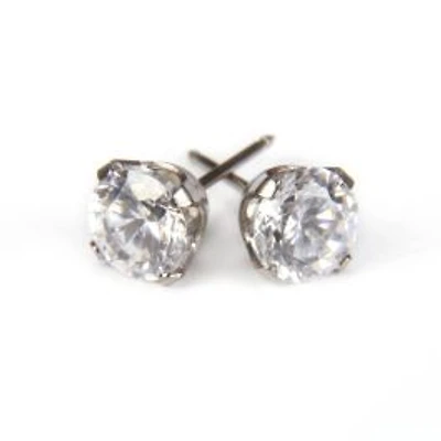 Maquillage Zircon cubique 6 mm plaqué or blanc 24k   | Faces Cosmétiques