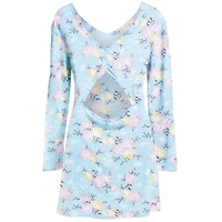 Juniors Skater Dress - Blue Floral