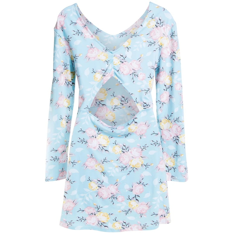 Juniors Skater Dress - Blue Floral