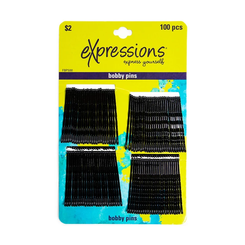 Black Bobbie Pins 100-Pack