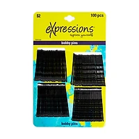 Black Bobbie Pins 100-Pack