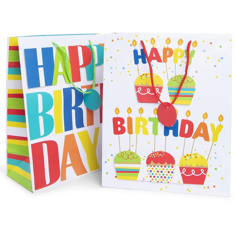 gift wrap, birthday, large bag, pop art, teen cool kraft paper confetti, birthday