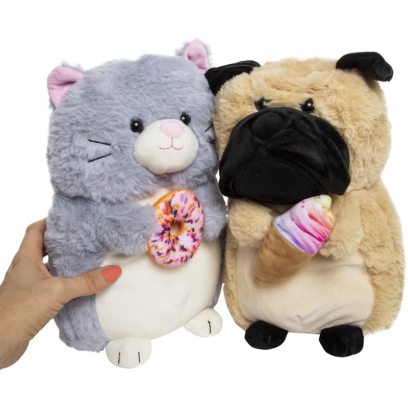 stuffed animal, cat dog foodie, plush animals, chubby toys, gifts, girl gift, boy christmas, hannukah, chanukah, kid toy