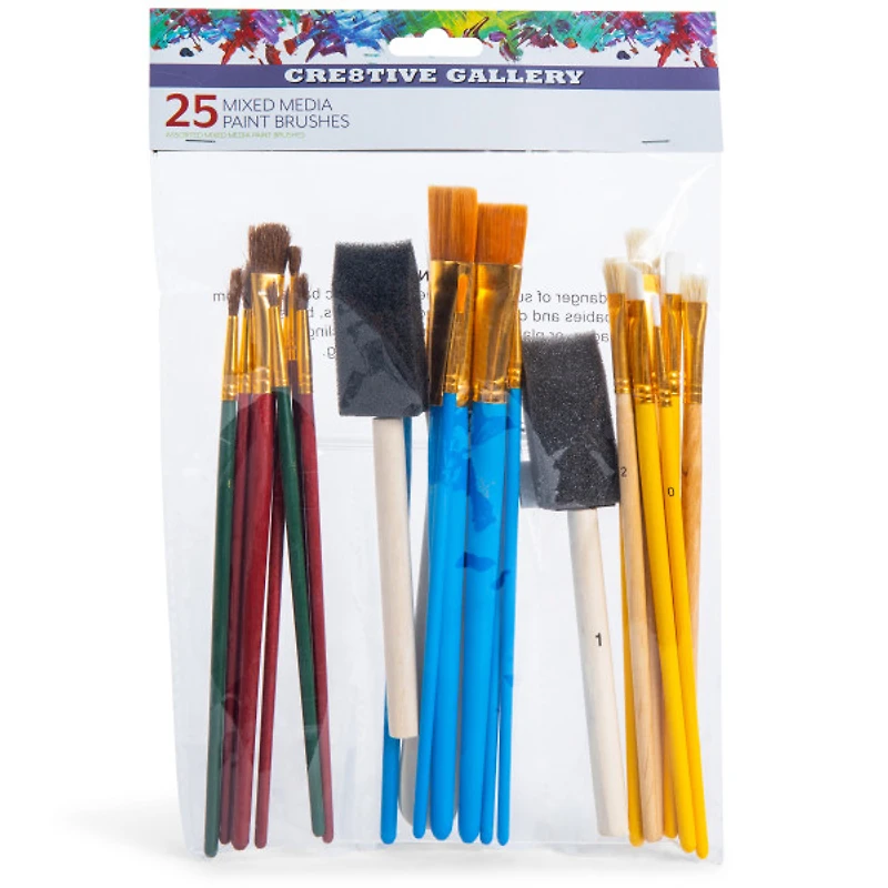 mixed media paintbrushes 25-count