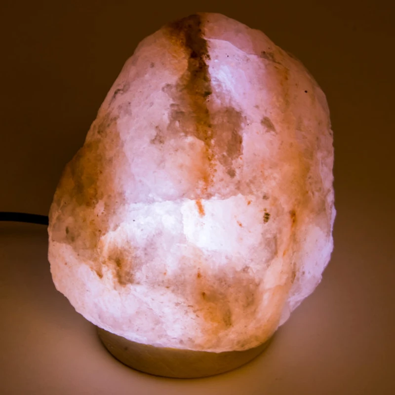 usb himalayan salt lamp and wood stand