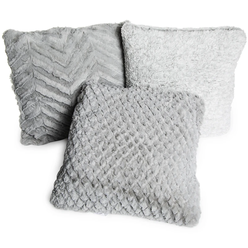 Luxe Collection Textured Pillow - Gray 16in X
