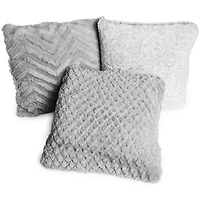 Luxe Collection Textured Pillow - Gray 16in X
