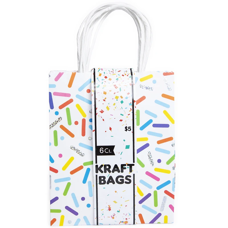 Confetti Sprinkle Medium Gift Bags 6-Count