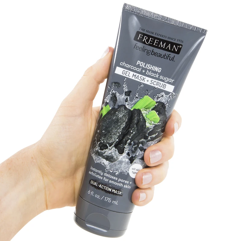 Freeman® Feeling Beautiful™ Polishing Charcoal + Black Sugar Gel Mask + Scrub