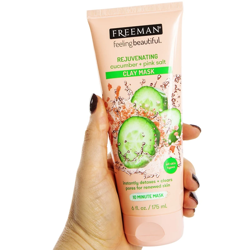 freeman feeling beautiful rejuvenating cucumber + pink salt clay mask