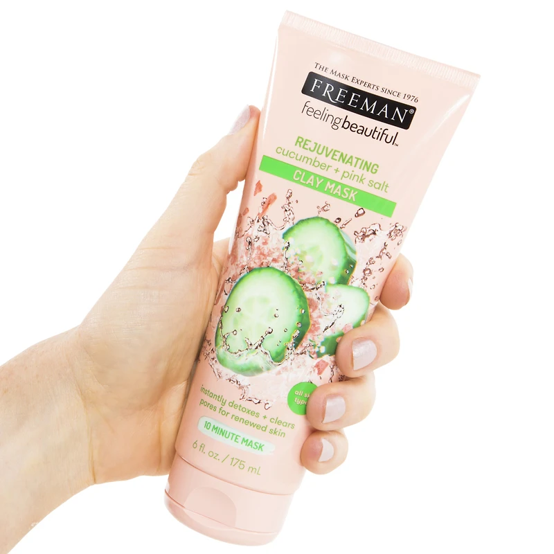 freeman feeling beautiful rejuvenating cucumber + pink salt clay mask