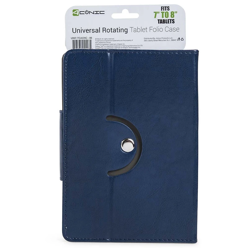 7in To 8in Tablet Folio Case - Blue