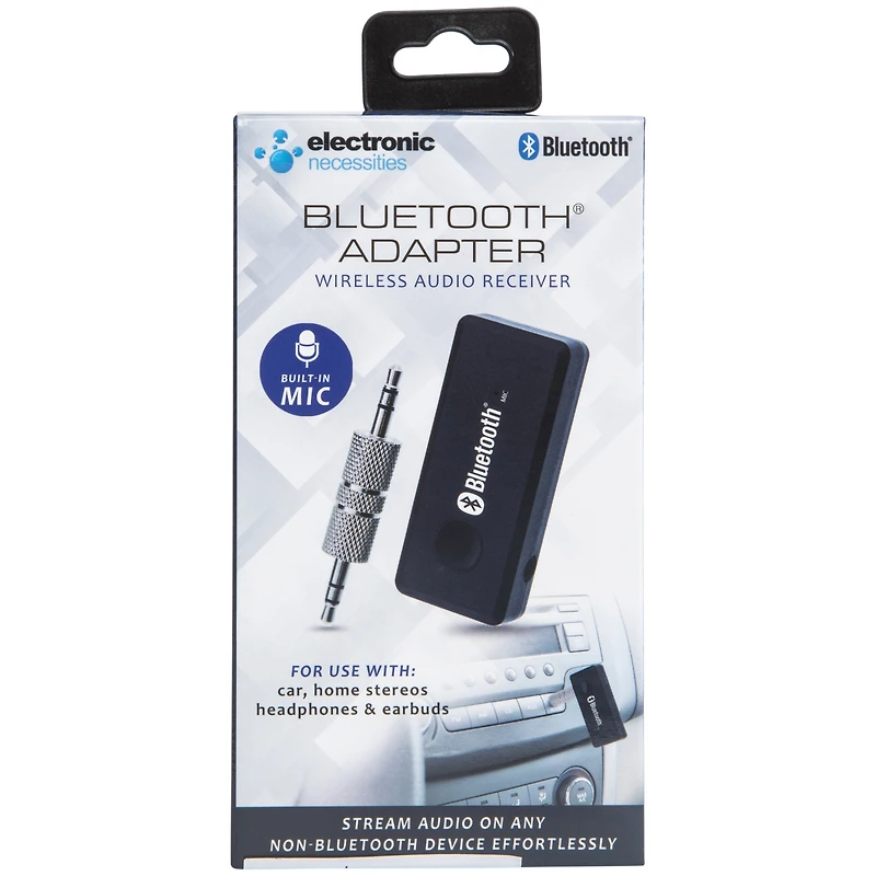 bluetooth adapter wireless audio receiver w/ built-in mic
