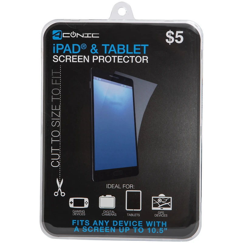 iPad and tablet screen protector- fits up to 10.5in screens