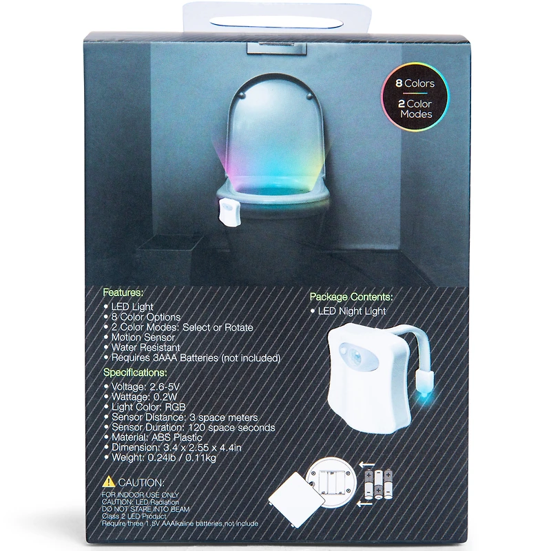 LED motion-sensor toilet night light